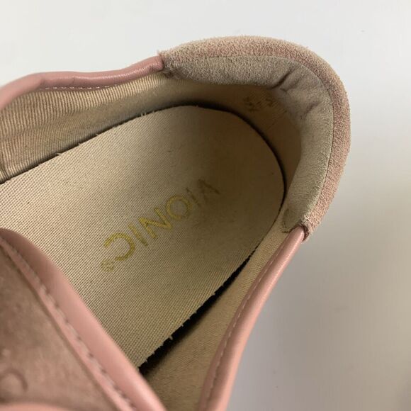 Vionic Jean Suede Sneaker Slip On Pink Comfort Leather No Lace Up Womens 8.5 - Picture 9 of 13